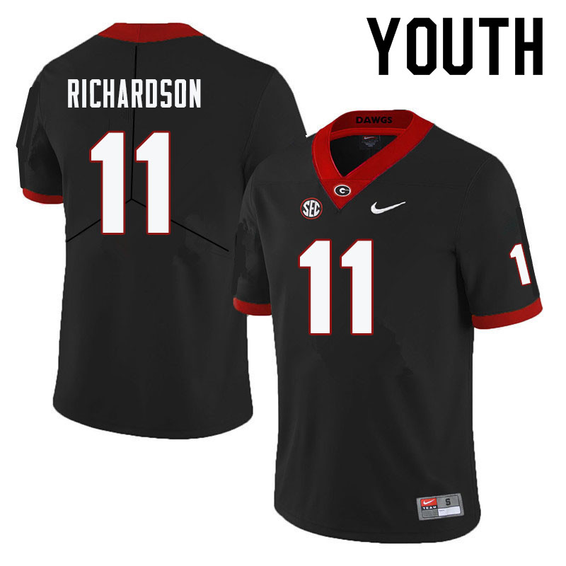 Youth #11 Keyon Richardson Georgia Bulldogs College Football Jerseys-Black
